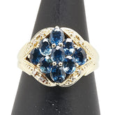 K18YG イエローゴールド サファイア2.10ct ダイヤ0.04ct リング 指輪 レディース 12号 【中古】